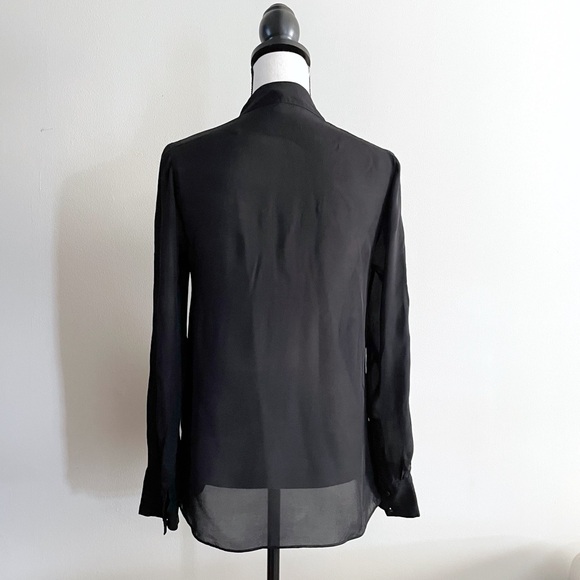 Derek Lam 10 Crosby Silk Choker Blouse Size 4 Black Women’s Designer Top - Picture 2 of 10